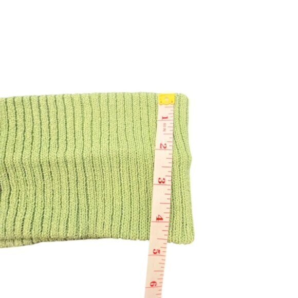 St. John Top Knit Mock Neck Sleeveless Two Tone Green SMALL Vintage Neck Warmer - Picture 14 of 16